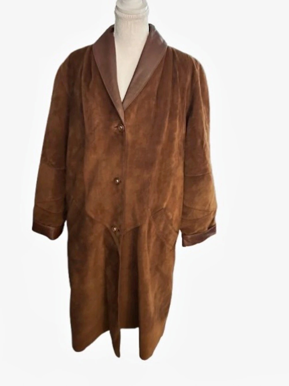 Stunning Suede Leather VALIDS ARTESANS Brown Coat Jacket Vintage Y2K 90s XL Fall
